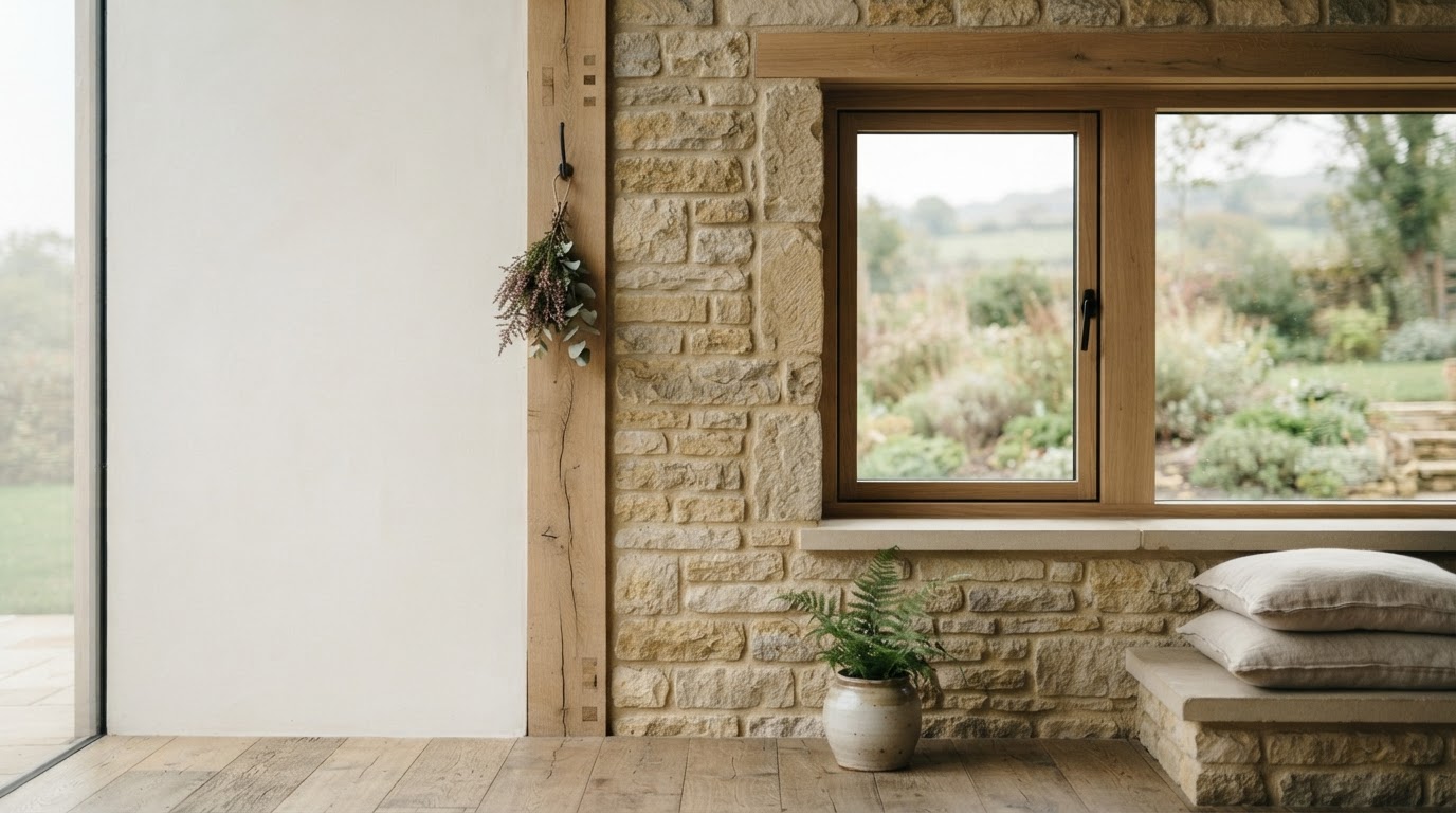 Verofinvaro adaptive AI risk analysis dashboard concept over a muted stone and botanical backdrop